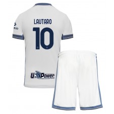 Inter Milan Lautaro Martinez #10 Bortaställ Barn 2024-25 Korta ärmar (+ Korta byxor)